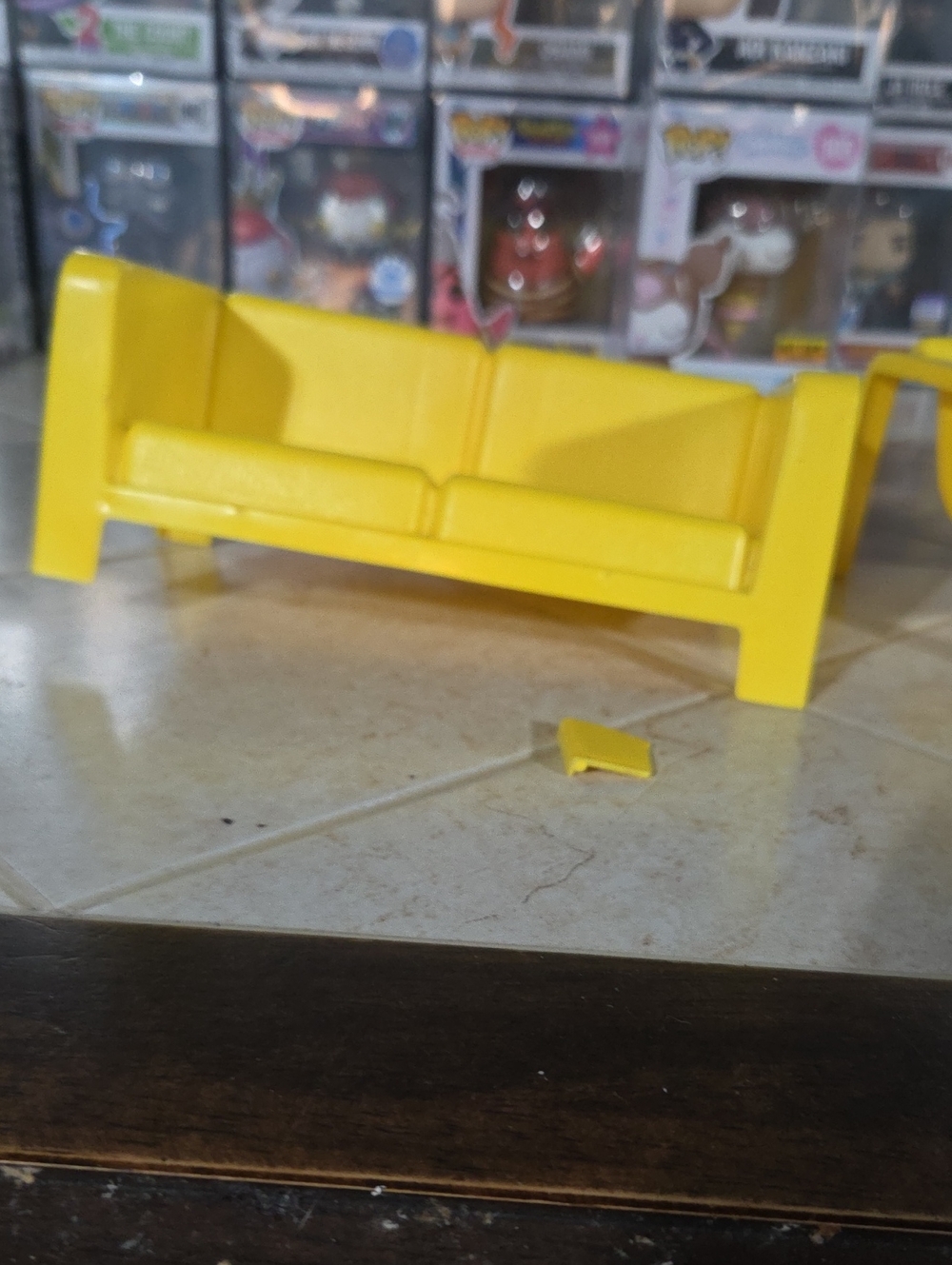 Mattel Yellow Plastic Toy Sofa for Dolls